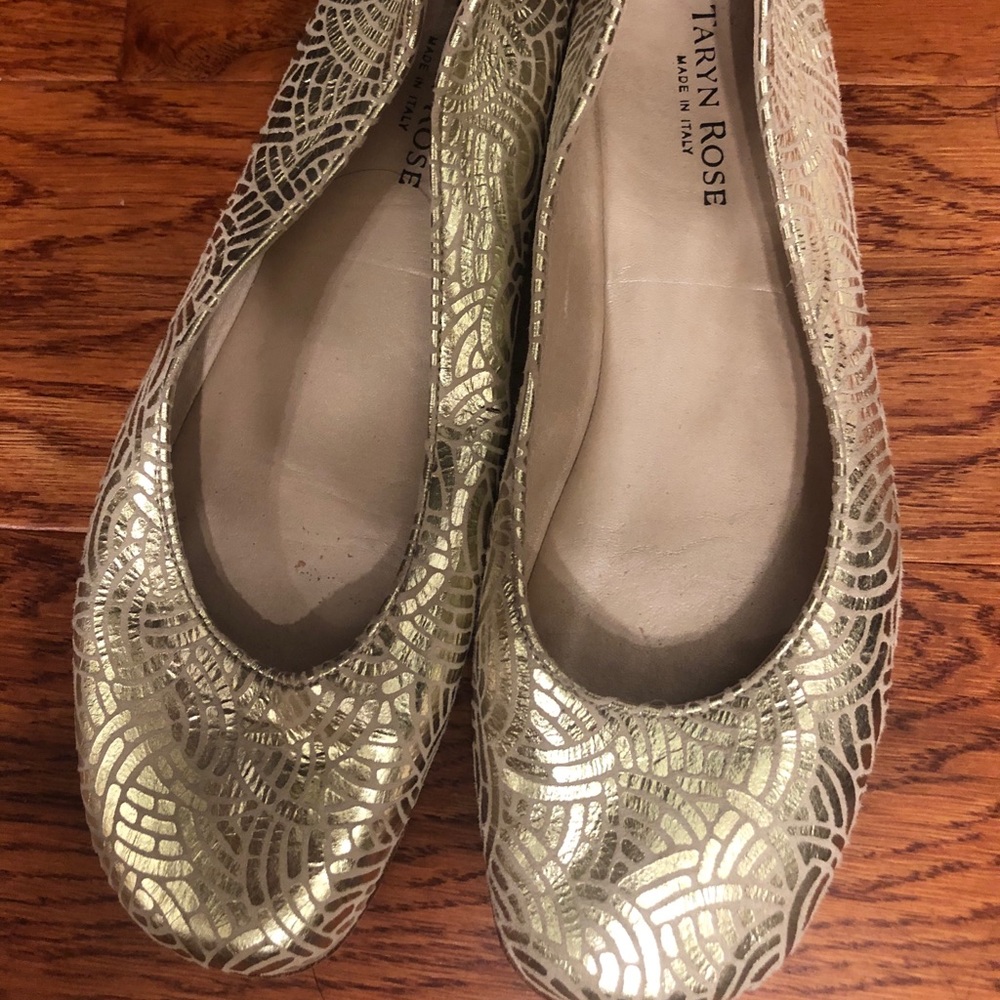 Taryn Rose Gold Ballet Flats